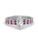 Load image into Gallery viewer, hidden-halo-half-way-marquise-cut-diamond-wedding-ring-set-with-pink-sapphire-in-FD9168MQGSADRPIANGLE3-NL-WG
