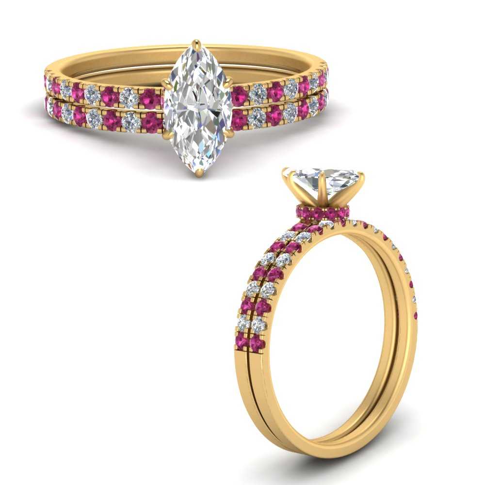 hidden-halo-half-way-marquise-cut-diamond-wedding-ring-set-with-pink-sapphire-in-FD9168MQGSADRPIANGLE3-NL-YG