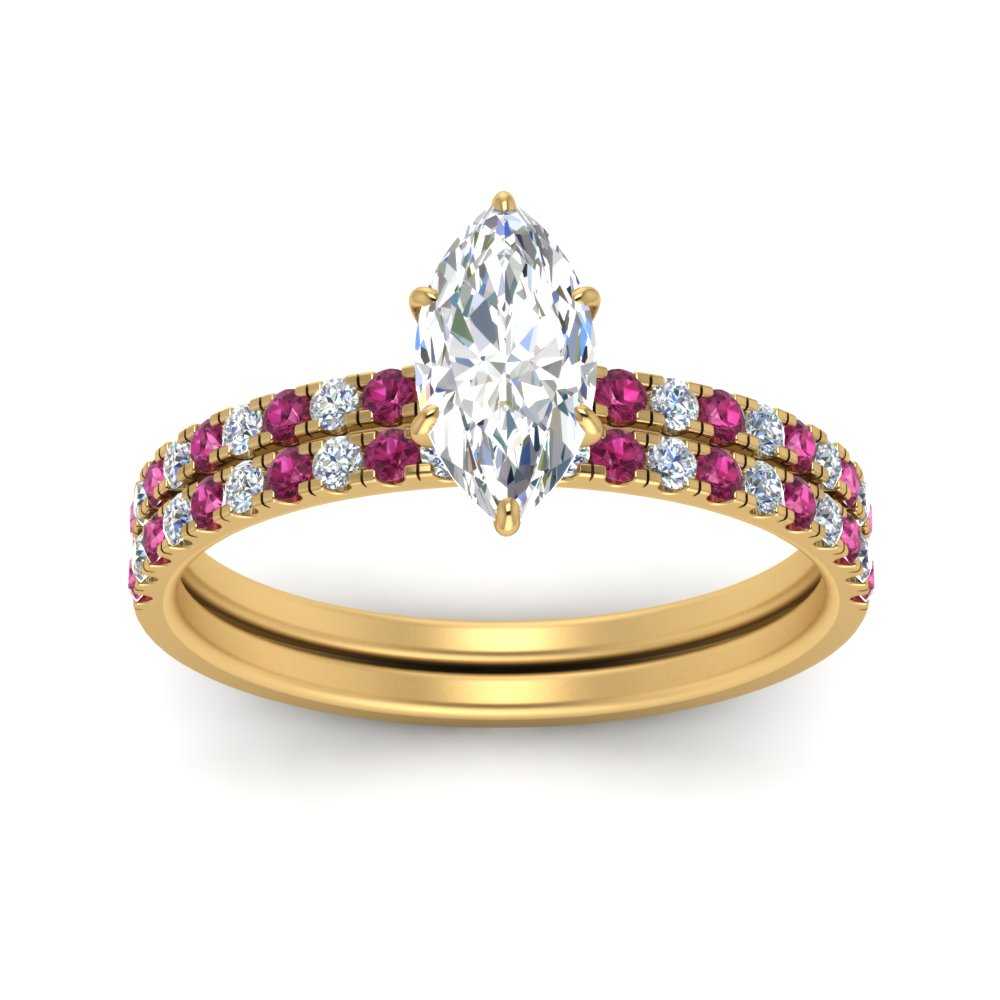 hidden-halo-half-way-marquise-cut-diamond-wedding-ring-set-with-pink-sapphire-in-FD9168MQGSADRPIANGLE3-NL-YG