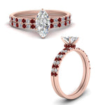 Load image into Gallery viewer, hidden-halo-half-way-marquise-cut-diamond-wedding-ring-set-with-ruby-in-FD9168MQGRUDRANGLE3-NL-RG
