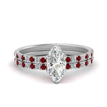 Load image into Gallery viewer, hidden-halo-half-way-marquise-cut-diamond-wedding-ring-set-with-ruby-in-FD9168MQGRUDRANGLE3-NL-WG
