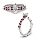 Load image into Gallery viewer, hidden-halo-half-way-marquise-cut-diamond-wedding-ring-set-with-ruby-in-FD9168MQGRUDRANGLE3-NL-WG
