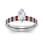 Load image into Gallery viewer, hidden-halo-half-way-marquise-cut-diamond-wedding-ring-set-with-ruby-in-FD9168MQGRUDRANGLE3-NL-WG
