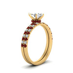 Load image into Gallery viewer, hidden-halo-half-way-marquise-cut-diamond-wedding-ring-set-with-ruby-in-FD9168MQGRUDRANGLE3-NL-YG
