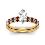 Load image into Gallery viewer, hidden-halo-half-way-marquise-cut-diamond-wedding-ring-set-with-ruby-in-FD9168MQGRUDRANGLE3-NL-YG
