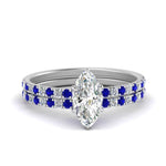 Load image into Gallery viewer, hidden-halo-half-way-marquise-cut-diamond-wedding-ring-set-with-sapphire-in-FD9168MQGSABLANGLE3-NL-WG
