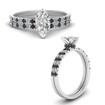 Load image into Gallery viewer, hidden-halo-half-way-marquise-cut-wedding-ring-set-with-black-diamond-in-FD9168MQGBLACKANGLE3-NL-WG
