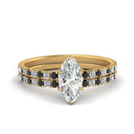 Load image into Gallery viewer, hidden-halo-half-way-marquise-cut-wedding-ring-set-with-black-diamond-in-FD9168MQGBLACKANGLE3-NL-YG
