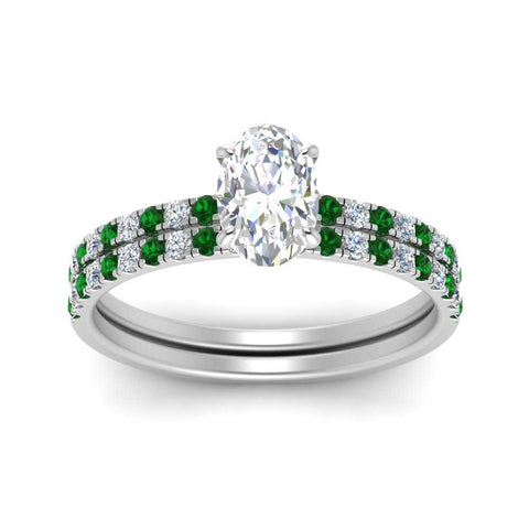 hidden-halo-half-way-oval-shaped-diamond-wedding-ring-set-with-emerald-in-FD9168OVGEMGRANGLE3-NL-WG