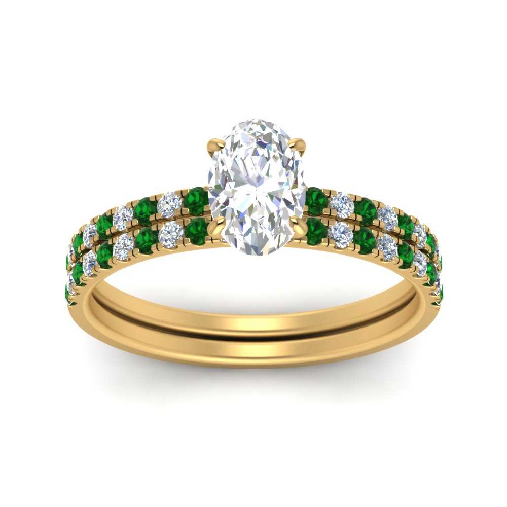 hidden-halo-half-way-oval-shaped-diamond-wedding-ring-set-with-emerald-in-FD9168OVGEMGRANGLE3-NL-YG