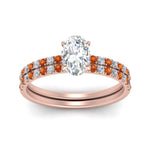 Load image into Gallery viewer, hidden-halo-half-way-oval-shaped-diamond-wedding-ring-set-with-orange-sapphire-in-FD9168OVGSAORANGLE3-NL-RG
