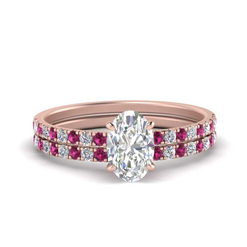 hidden-halo-half-way-oval-shaped-diamond-wedding-ring-set-with-pink-sapphire-in-FD9168OVGSADRPIANGLE3-NL-RG