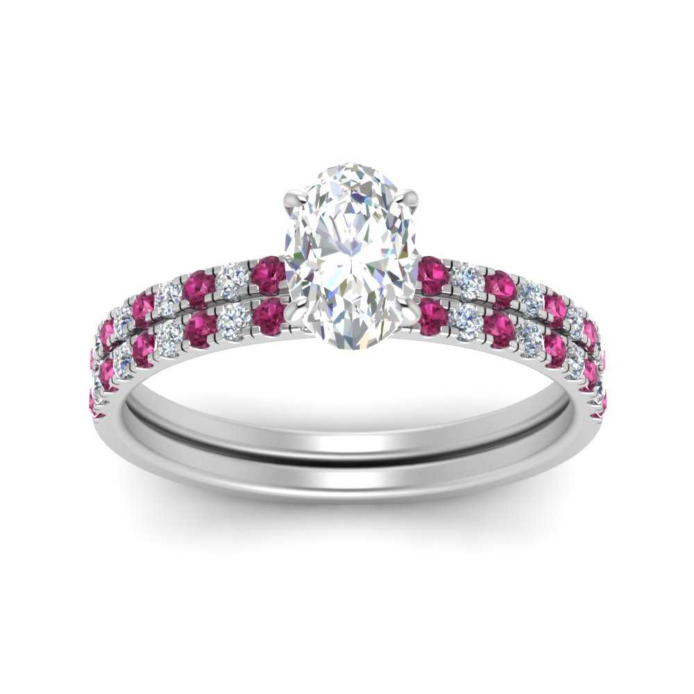 hidden-halo-half-way-oval-shaped-diamond-wedding-ring-set-with-pink-sapphire-in-FD9168OVGSADRPIANGLE3-NL-WG