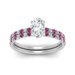 Load image into Gallery viewer, hidden-halo-half-way-oval-shaped-diamond-wedding-ring-set-with-pink-sapphire-in-FD9168OVGSADRPIANGLE3-NL-WG
