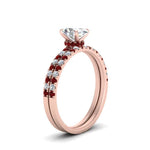 Load image into Gallery viewer, hidden-halo-half-way-oval-shaped-diamond-wedding-ring-set-with-ruby-in-FD9168OVGRUDRANGLE3-NL-RG
