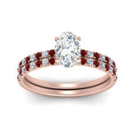 Load image into Gallery viewer, hidden-halo-half-way-oval-shaped-diamond-wedding-ring-set-with-ruby-in-FD9168OVGRUDRANGLE3-NL-RG

