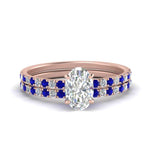 Load image into Gallery viewer, hidden-halo-half-way-oval-shaped-diamond-wedding-ring-set-with-sapphire-in-FD9168OVGSABLANGLE3-NL-RG
