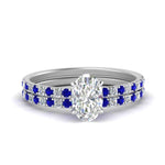 Load image into Gallery viewer, hidden-halo-half-way-oval-shaped-diamond-wedding-ring-set-with-sapphire-in-FD9168OVGSABLANGLE3-NL-WG
