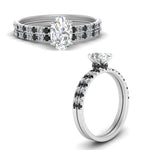 Load image into Gallery viewer, hidden-halo-half-way-oval-shaped-wedding-ring-set-with-black-diamond-in-FD9168OVGBLACKANGLE3-NL-WG
