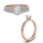 Load image into Gallery viewer, hidden-halo-half-way-pear-shaped-diamond-wedding-ring-set-in-FD9168PEANGLE3-NL-RG

