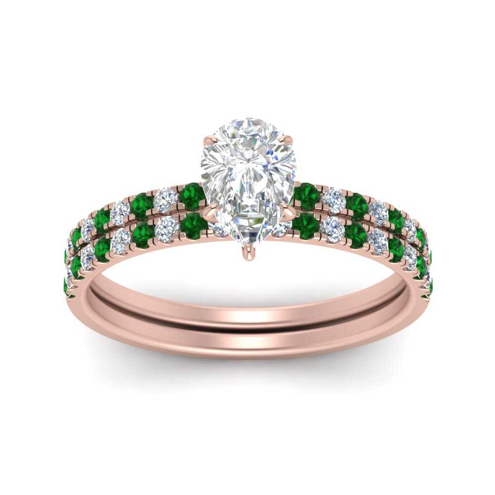 hidden-halo-half-way-pear-shaped-diamond-wedding-ring-set-with-emerald-in-FD9168PEGEMGRANGLE3-NL-RG