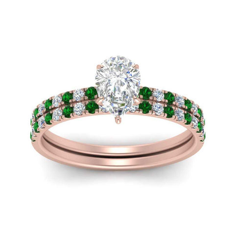 hidden-halo-half-way-pear-shaped-diamond-wedding-ring-set-with-emerald-in-FD9168PEGEMGRANGLE3-NL-RG