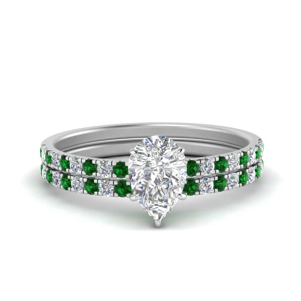 hidden-halo-half-way-pear-shaped-diamond-wedding-ring-set-with-emerald-in-FD9168PEGEMGRANGLE3-NL-WG