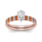 Load image into Gallery viewer, hidden-halo-half-way-pear-shaped-diamond-wedding-ring-set-with-orange-sapphire-in-FD9168PEGSAORANGLE3-NL-RG
