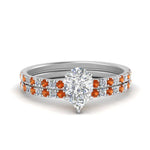 Load image into Gallery viewer, hidden-halo-half-way-pear-shaped-diamond-wedding-ring-set-with-orange-sapphire-in-FD9168PEGSAORANGLE3-NL-WG

