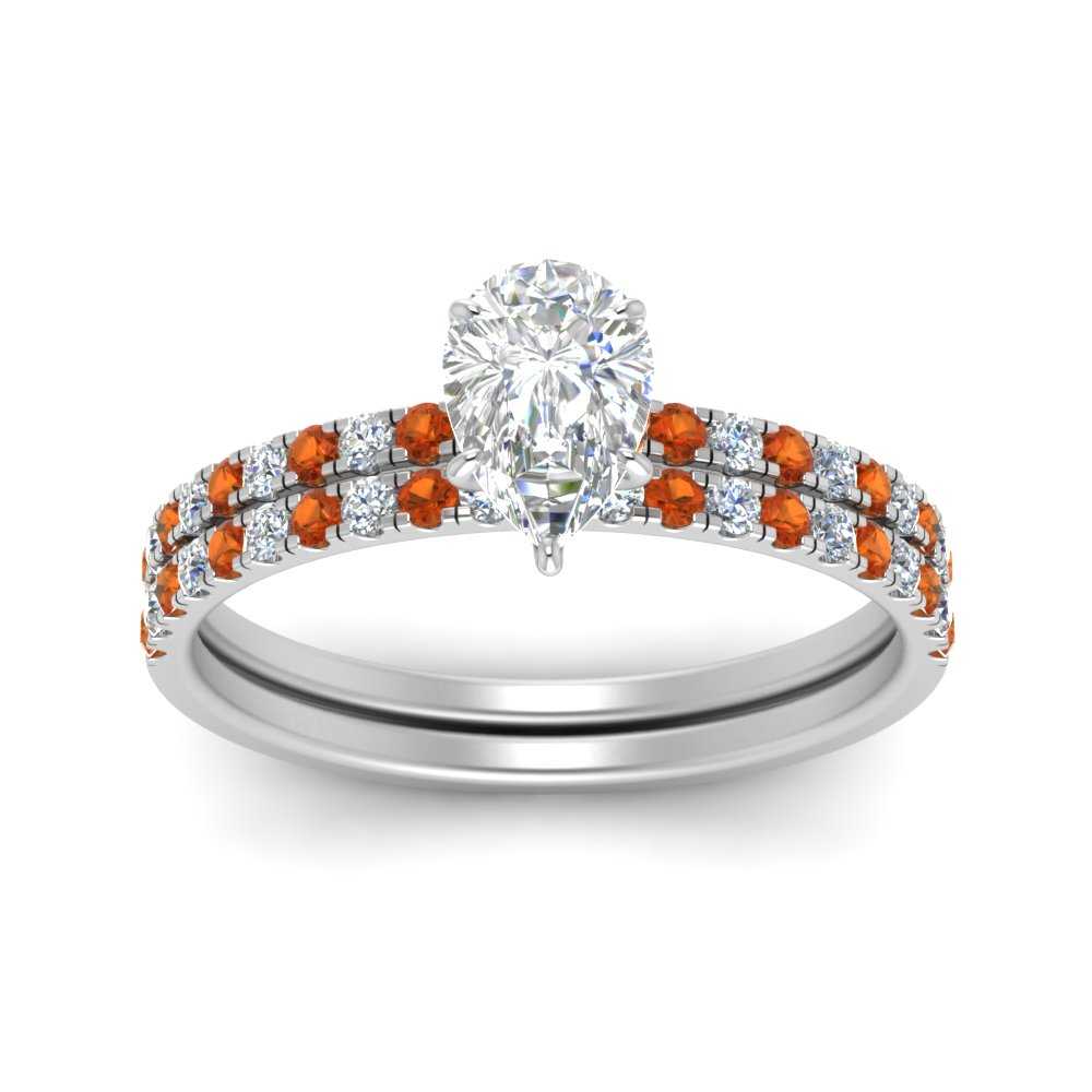 hidden-halo-half-way-pear-shaped-diamond-wedding-ring-set-with-orange-sapphire-in-FD9168PEGSAORANGLE3-NL-WG