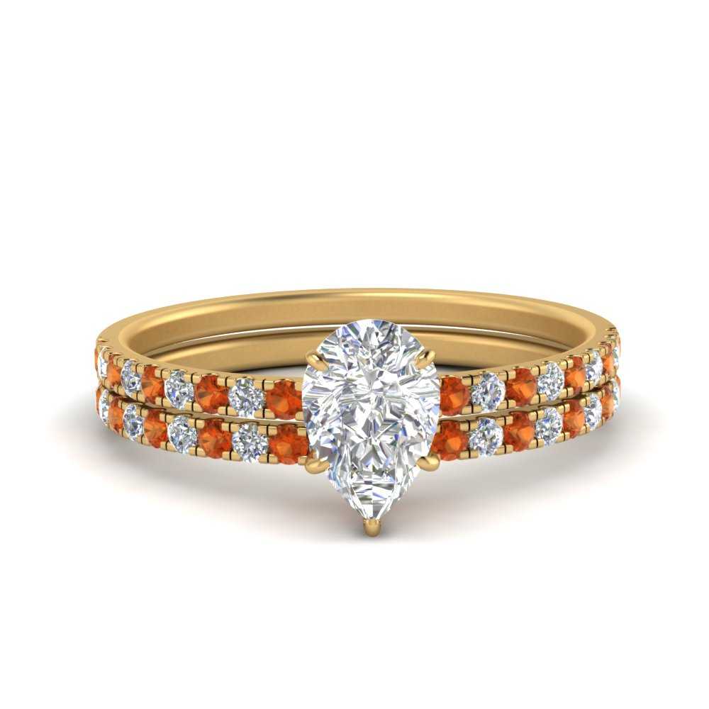 hidden-halo-half-way-pear-shaped-diamond-wedding-ring-set-with-orange-sapphire-in-FD9168PEGSAORANGLE3-NL-YG