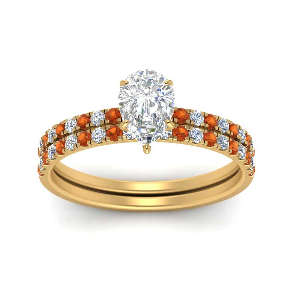 hidden-halo-half-way-pear-shaped-diamond-wedding-ring-set-with-orange-sapphire-in-FD9168PEGSAORANGLE3-NL-YG