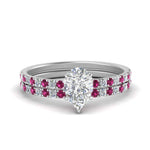 Load image into Gallery viewer, hidden-halo-half-way-pear-shaped-diamond-wedding-ring-set-with-pink-sapphire-in-FD9168PEGSADRPIANGLE3-NL-WG
