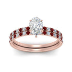 Load image into Gallery viewer, hidden-halo-half-way-pear-shaped-diamond-wedding-ring-set-with-ruby-in-FD9168PEGRUDRANGLE3-NL-RG
