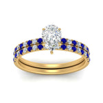 Load image into Gallery viewer, hidden-halo-half-way-pear-shaped-diamond-wedding-ring-set-with-sapphire-in-FD9168PEGSABLANGLE3-NL-YG
