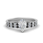 Load image into Gallery viewer, hidden-halo-half-way-pear-shaped-wedding-ring-set-with-black-diamond-in-FD9168PEGBLACKANGLE3-NL-WG
