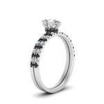 Load image into Gallery viewer, hidden-halo-half-way-pear-shaped-wedding-ring-set-with-black-diamond-in-FD9168PEGBLACKANGLE3-NL-WG
