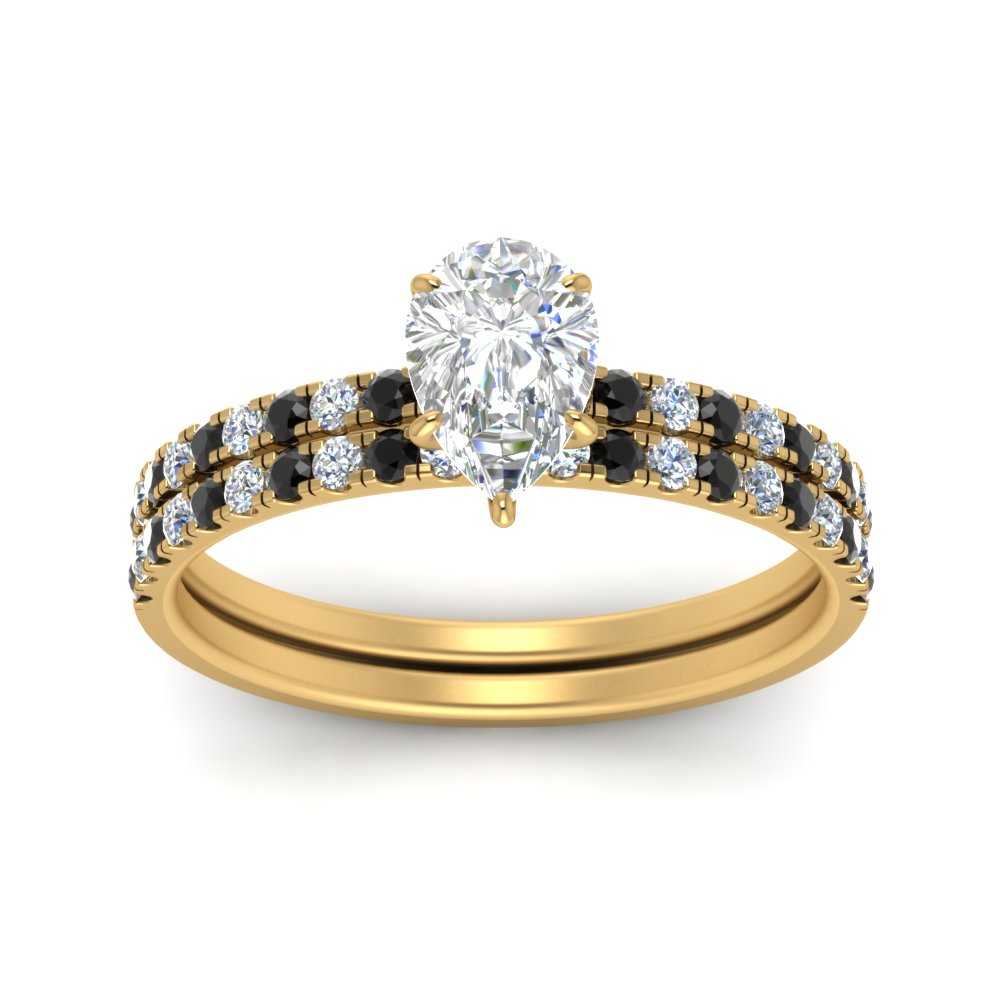 hidden-halo-half-way-pear-shaped-wedding-ring-set-with-black-diamond-in-FD9168PEGBLACKANGLE3-NL-YG