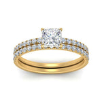 Load image into Gallery viewer, hidden-halo-half-way-princess-cut-diamond-wedding-ring-set-in-FD9168PRANGLE3-NL-YG
