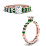 Load image into Gallery viewer, hidden-halo-half-way-princess-cut-diamond-wedding-ring-set-with-emerald-in-FD9168PRGEMGRANGLE3-NL-RG
