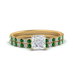 Load image into Gallery viewer, hidden-halo-half-way-princess-cut-diamond-wedding-ring-set-with-emerald-in-FD9168PRGEMGRANGLE3-NL-YG
