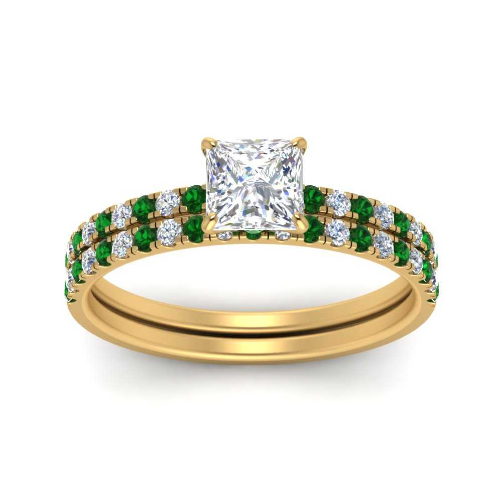 hidden-halo-half-way-princess-cut-diamond-wedding-ring-set-with-emerald-in-FD9168PRGEMGRANGLE3-NL-YG