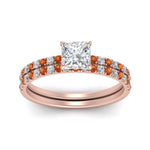 Load image into Gallery viewer, hidden-halo-half-way-princess-cut-diamond-wedding-ring-set-with-orange-sapphire-in-FD9168PRGSAORANGLE3-NL-RG
