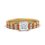 Load image into Gallery viewer, hidden-halo-half-way-princess-cut-diamond-wedding-ring-set-with-orange-sapphire-in-FD9168PRGSAORANGLE3-NL-YG
