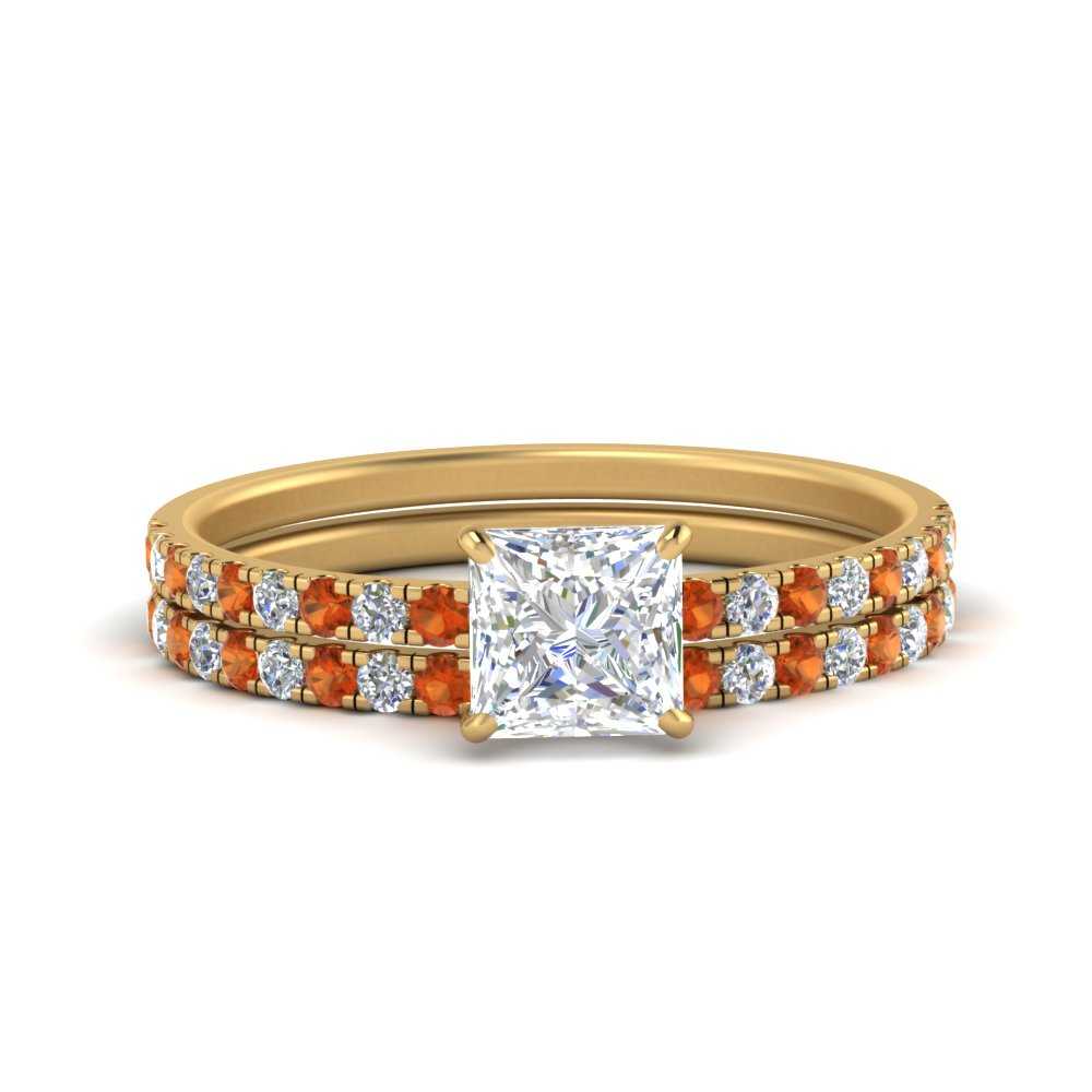 hidden-halo-half-way-princess-cut-diamond-wedding-ring-set-with-orange-sapphire-in-FD9168PRGSAORANGLE3-NL-YG