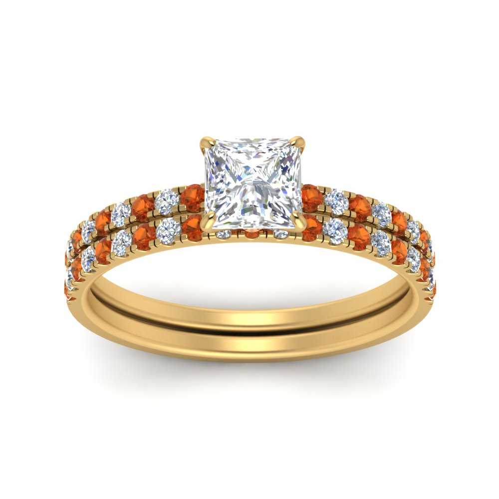 hidden-halo-half-way-princess-cut-diamond-wedding-ring-set-with-orange-sapphire-in-FD9168PRGSAORANGLE3-NL-YG