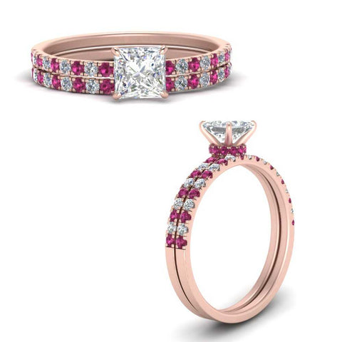 hidden-halo-half-way-princess-cut-diamond-wedding-ring-set-with-pink-sapphire-in-FD9168PRGSADRPIANGLE3-NL-RG