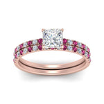 Load image into Gallery viewer, hidden-halo-half-way-princess-cut-diamond-wedding-ring-set-with-pink-sapphire-in-FD9168PRGSADRPIANGLE3-NL-RG
