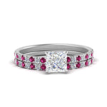 Load image into Gallery viewer, hidden-halo-half-way-princess-cut-diamond-wedding-ring-set-with-pink-sapphire-in-FD9168PRGSADRPIANGLE3-NL-WG
