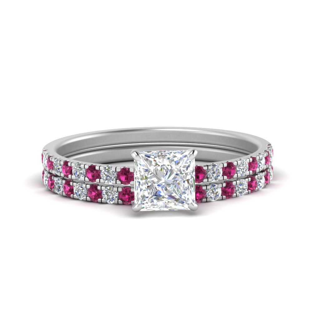 hidden-halo-half-way-princess-cut-diamond-wedding-ring-set-with-pink-sapphire-in-FD9168PRGSADRPIANGLE3-NL-WG